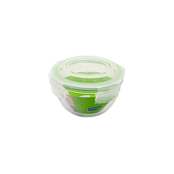 Glasslock Bowl - Ensaladera Hermética Redonda Con Tapa De 0.4l En Vidrio Templado