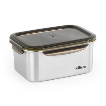 Cuitisan Signature - Recipiente Rectangular De 2.1l En Acero Inoxidable Apto Microondas