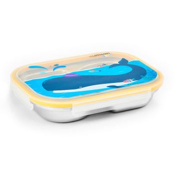 Cuitisan Baby - Recipiente Infantil Rectangular 0.85l Con 2 Compartimentos En Acero Apto M