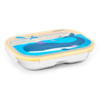 Cuitisan Baby - Recipiente Infantil Rectangular 0.5l Con 4 Compartimentos En Acero Apto Mi