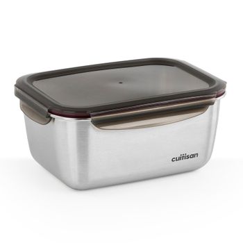 Cuitisan Flora - Recipiente Rectangular De 3.6l En Acero Inoxidable Apto Microondas