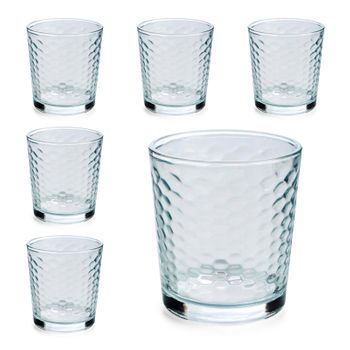 Quid Gala - Juego De 6 Vasos Bajos Con Relieve De 26 Cl En Vidrio Ecológico Reciclable