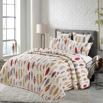 Colcha Lisa + Cojines Acolchada Cama 150 Beige 250x260cm con Ofertas en  Carrefour