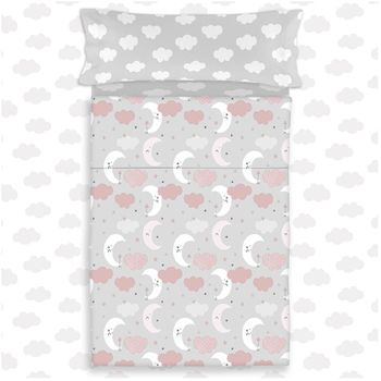 Juego De Sabanas Infantil / Juvenil Moon Pink Cama De 90 X 190/200