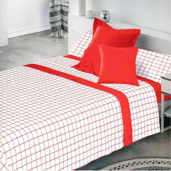 Cotton Artean - Juego De Sabanas Lines Ii Cama De 135 X 190/200. 100%  Algodón. con Ofertas en Carrefour