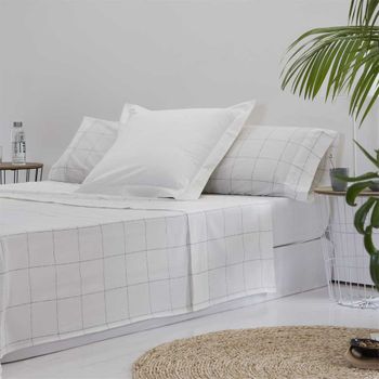 Juego De Sábanas Zarauz 100% Algodón Orgánico Blanco 210x260 Cama 135