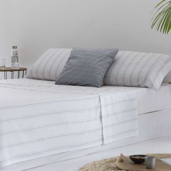 Juego De Sábanas Zumaya 100% Algodón Orgánico Blanco 180x260 Cama 105