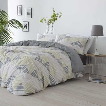 Funda nórdica 100% algodón orgánico gris 150x220 cm cama 90 ORIO