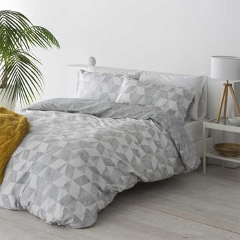 Funda Nórdica Reversible Cudillero Microfibra Gris Cama De 105