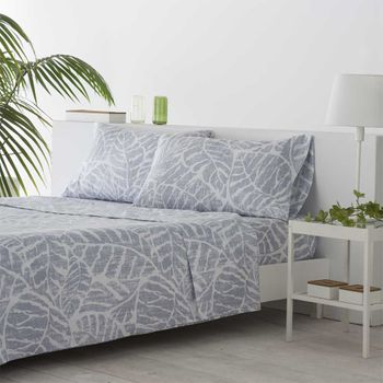 Cotton Artean - Juego De Sabanas Popy Gris Cama De 135 X 190/200. con  Ofertas en Carrefour