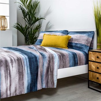 Juego De Sábanas Azul Cama 90x190/200 Cm Don Descanso Atenea con Ofertas en  Carrefour