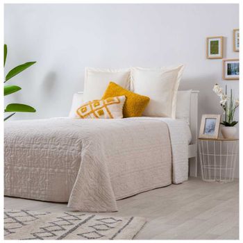 Colcha 100% Algodón Blanco 270x260 [Cama 180] DASH