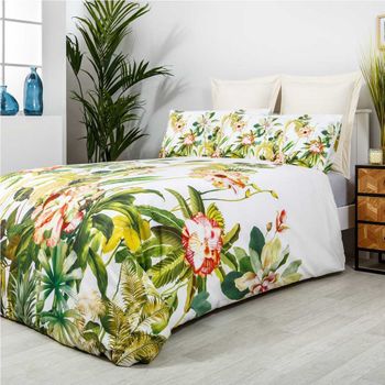 Funda Nórdica Botanic  Algodón Multicolor 220x220 Cama De 135