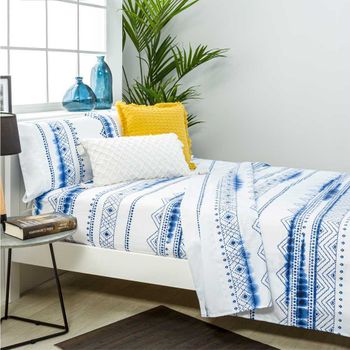 Juego De Sábanas Azul Cama 160x190/200 Cm Don Descanso Gea con Ofertas en  Carrefour