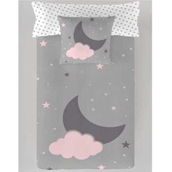 Saco Nordico Con Relleno Luna Y Nube Cama 90 X 190/200 Gris