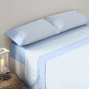 Juego Sábanas Puntilla Algodón 3/4 piezas Sofía Color Blanco Medidas Cama  135 cm