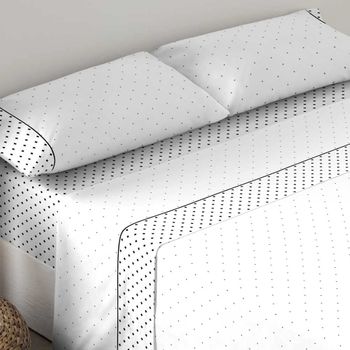 Juego De Sábanas Bordadas Zuyana Algodón 200 Hilos Blanco Cama 150 con  Ofertas en Carrefour