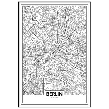 Cuadro Metacrilato Enmarcado Mapa De Ciudad Berlín 50x70cm