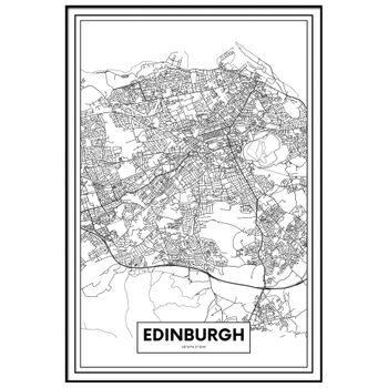 Cuadro Metacrilato Enmarcado Mapa De Ciudad Edimburgo 70x100cm