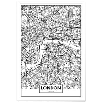 Cuadro Metacrilato Enmarcado Mapa De Ciudad Londres 21x30cm