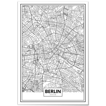 Cuadro De Aluminio Mapa De Berlín 21x30cm