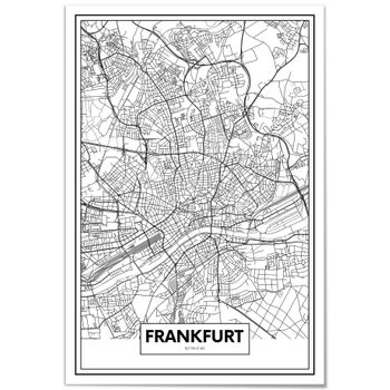 Cuadro De Aluminio Mapa De Frankfurt 21x30cm