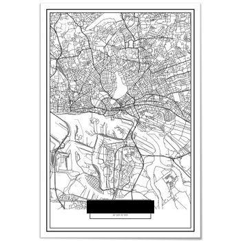 Póster Mapa De Hamburgo 21x30cm