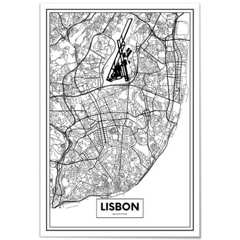 Cuadro De Aluminio Mapa De Lisboa 50x70cm