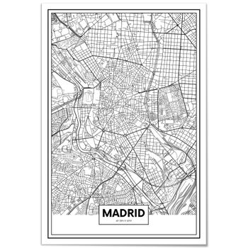 Cuadro De Aluminio Mapa De Madrid 35x50cm