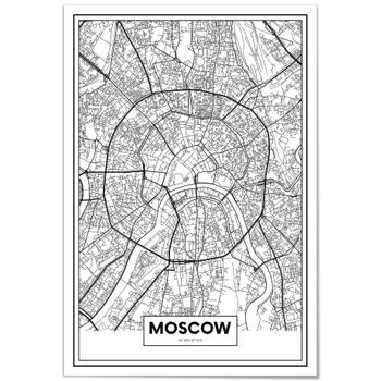 Cuadro De Aluminio Mapa De Moscú 35x50cm
