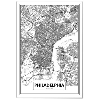 Cuadro De Aluminio Mapa De Filadelfia 21x30cm