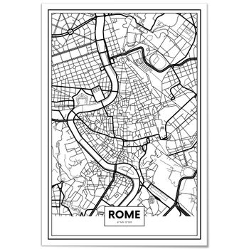 Cuadro De Aluminio Mapa De Roma 50x70cm