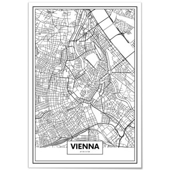Lienzo Mapa De Viena 21x30cm
