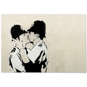 Lienzo Banksy Policías Besándose 70x50cm