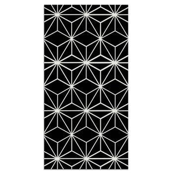 Alfombra Vinílica Negro 60x250cm Líneas Estrellas