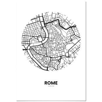 Panorama Póster Mapa Círculo De Roma 70x100cm - Impreso En Papel De Alta Calidad De 250gr - Póster Pared - Cuadros Decoración Salón Y Dormitorio - Póster Decorativos - Cuadros Modernos