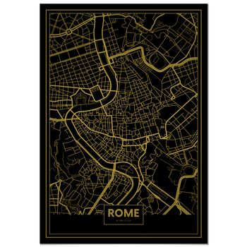 Panorama Póster Mapa Oro De Roma 50x70cm - Impreso En Papel De Alta Calidad De 250gr - Póster Pared - Cuadros Decoración Salón Y Dormitorio - Póster Decorativos - Cuadros Modernos