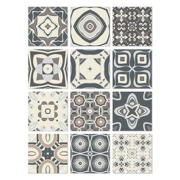 Azulejos Adhesivos Gris 10x10cm Pack De 72 Baldosas Modelo Hidráulico