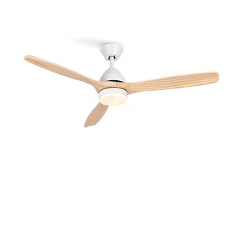 Ventilador De Techo Para Exteriores 40w Ø132 Cm, Blanco- Madera Natural-  Con Luz- Mando A Distancia, Create - Windcalm Patio Dc con Ofertas en  Carrefour