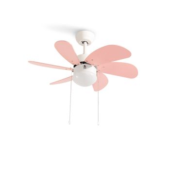 Windlight Easy Ac - Rosa Pastel -ventilador De Techo 53w Silencioso Ø86 Cm - Con Luz