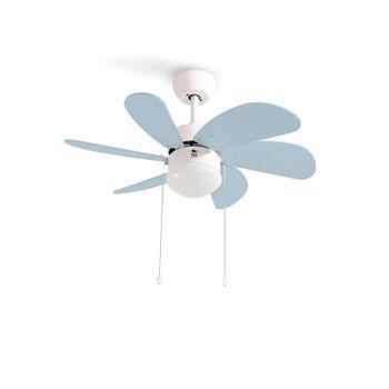 Windlight Easy Ac -azul Pastel - Ventilador De Techo 53w Silencioso Ø86 Cm - Con Luz