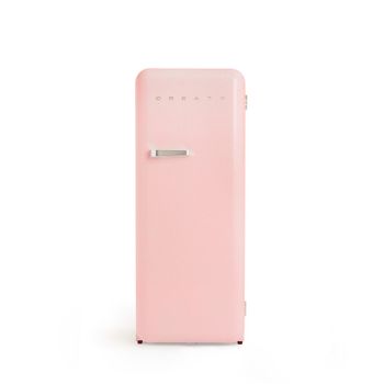 Frigorífico Retro 281l, Rosa Pastel-plata, 600x600x1500 Mm, Create- Retro Fridge