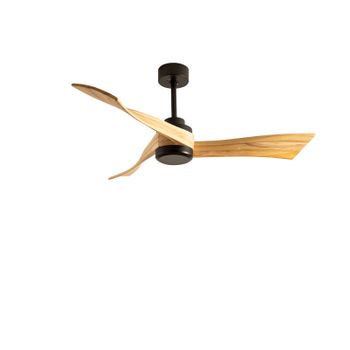 Ventilador De Techo 40w Silencioso Ø132 Cm, Blanco- Madera Oscura- Con Luz-  Wifi + Mando A Distancia, Create - Windstylance Dc con Ofertas en Carrefour