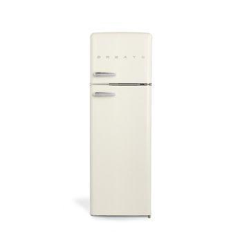 Frigorífico Retro 246l, Blanco Roto-plata, 550x615x1665 Mm, Create- Retro Fridge