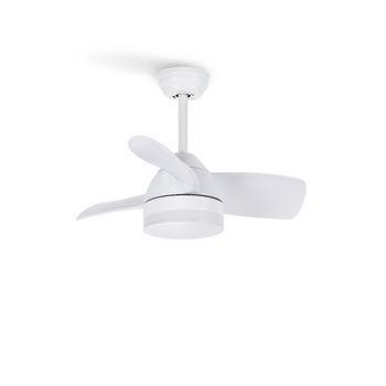 Ventilador De Techo 40w Silencioso Ø76 Cm, Blanco- Blanco- Con Luz- Mando A Distancia, Create - Windlight Round Dc