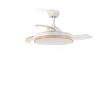 Ventilador De Techo 40w Silencioso Ø108 Cm, Madera Natural - Transparente - Con Luz- Mando A Distancia, Create - Wind Clear