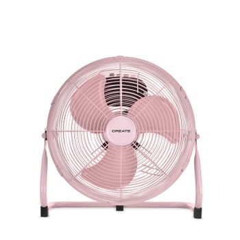 Ventilador Industrial De Suelo, 12", Rosa Pastel, 410x193x397 Mm, Create - Air Floor Retro