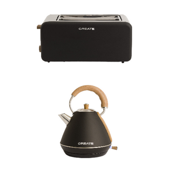 Pack Toast Retro Grande Tostadora Larga + Kettle Retro 1.7 L Hervidor De Agua - Create