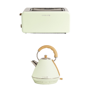 Pack Toast Retro Grande Tostadora Larga + Kettle Retro 1.7 L Hervidor De Agua - Create