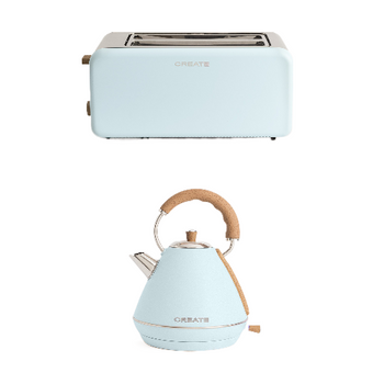 Pack Toast Retro Grande Tostadora Larga + Kettle Retro 1.7 L Hervidor De Agua - Create